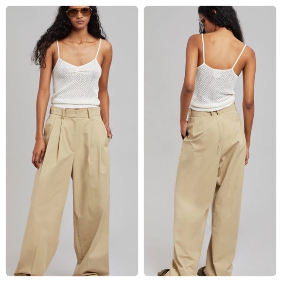 The Frankie Shop | Pants u0026 Jumpsuits | Nwt The Frankie Shop Tansy Cotton Trouser  Pants In Camel Sz Small | Poshmark